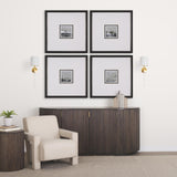 Mercana Santander II 6.5x22 Gold Metal and White Linen Shade Wall Sconce