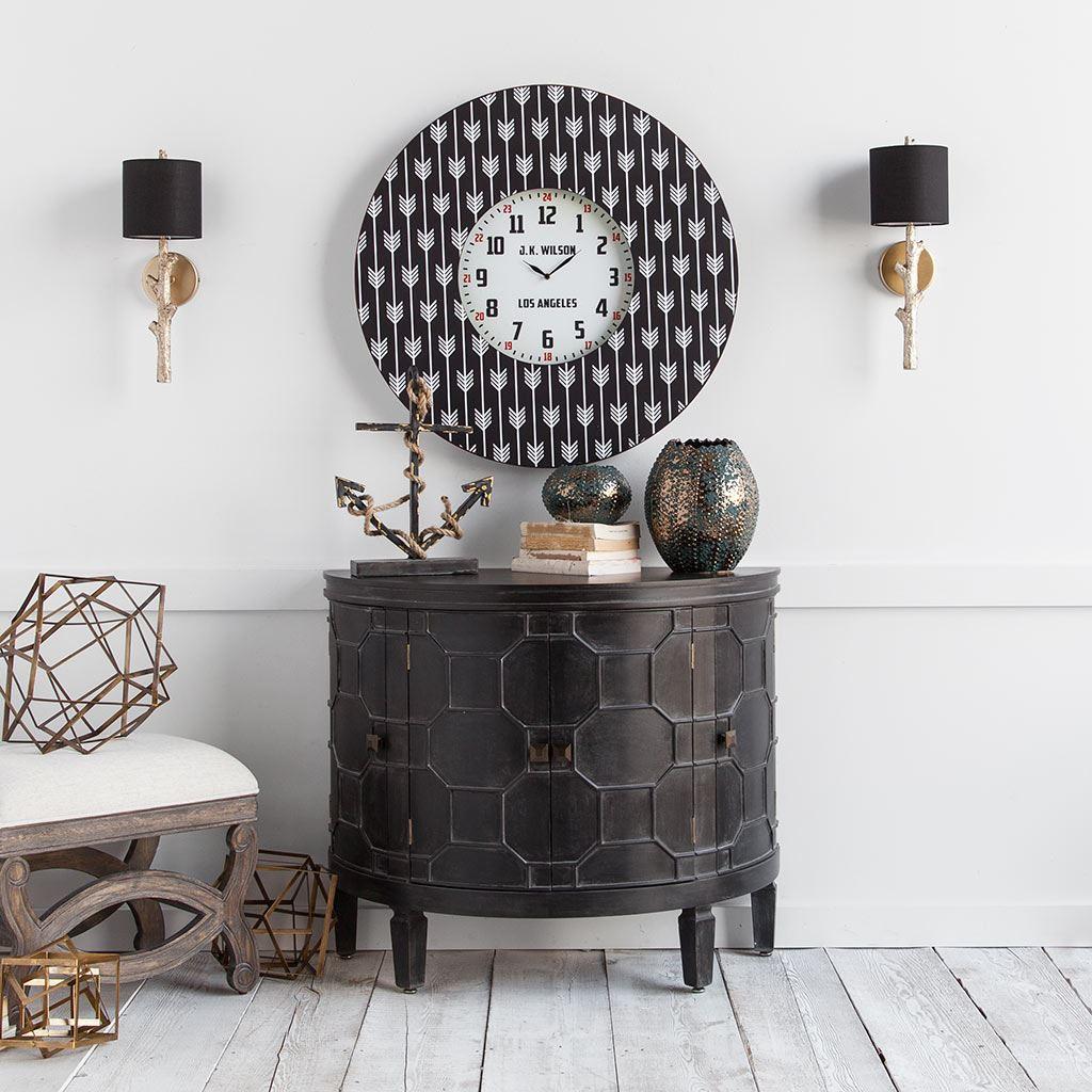 Mercana Sabinal II 7x18 Gold Resin Tree Branch Black Fabric Shade Wall Sconce