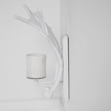 Mercana Rockland 8x19.5 White Resin Antlers Wall Sconce