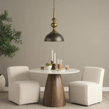 Mercana Capsa 17x29 Antique Gold and Silver Toned Metal Dome Pendant Light