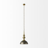 Mercana Capsa 17x29 Antique Gold and Silver Toned Metal Dome Pendant Light