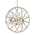 Mercana Ava White (34"D) Gold Metal and White Wood Beaded Six Bulb Chandelier