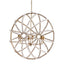 Mercana Ava White (34"D) Gold Metal and White Wood Beaded Six Bulb Chandelier