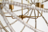 Mercana Ava White (34"D) Gold Metal and White Wood Beaded Six Bulb Chandelier