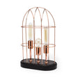 Mercana Sutton (19.3"H) Rose-Gold Metal Cylindrical Cage Three Bulb Table Lamp
