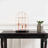 Mercana Sutton (19.3"H) Rose-Gold Metal Cylindrical Cage Three Bulb Table Lamp