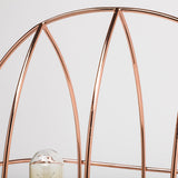 Mercana Sutton (19.3"H) Rose-Gold Metal Cylindrical Cage Three Bulb Table Lamp