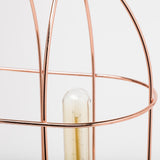 Mercana Sutton (19.3"H) Rose-Gold Metal Cylindrical Cage Three Bulb Table Lamp