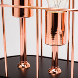 Mercana Sutton (19.3"H) Rose-Gold Metal Cylindrical Cage Three Bulb Table Lamp