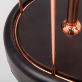 Mercana Sutton (19.3"H) Rose-Gold Metal Cylindrical Cage Three Bulb Table Lamp