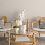 Mercana Simia (12"H) White Resin Playful Monkey Table Lamp