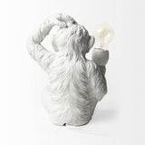 Mercana Simia (12"H) White Resin Playful Monkey Table Lamp