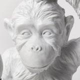 Mercana Simia (12"H) White Resin Playful Monkey Table Lamp