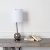 Mercana Brant I 25" Brown Resin Base White Shade Table Lamp
