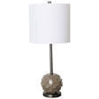 Mercana Brant I 25" Brown Resin Base White Shade Table Lamp