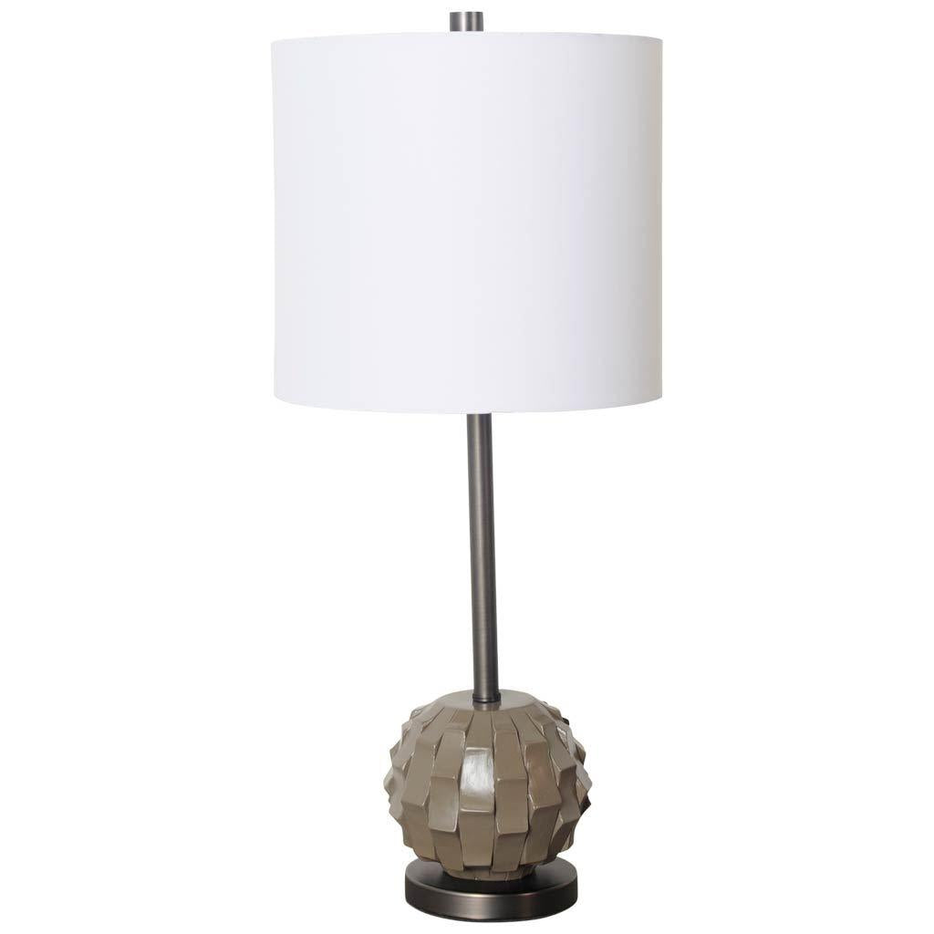 Mercana Brant I 25" Brown Resin Base White Shade Table Lamp