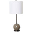 Mercana Brant I 25" Brown Resin Base White Shade Table Lamp