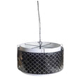 Mercana Brasseur I (26"x15") Charcoal Black Metal Fish Scale Three Bulb Chandelier