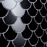 Mercana Brasseur I (26"x15") Charcoal Black Metal Fish Scale Three Bulb Chandelier
