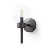 Mercana Boltern II 6x12 Black Toned Glass Globe Wall Sconce