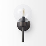 Mercana Boltern II 6x12 Black Toned Glass Globe Wall Sconce
