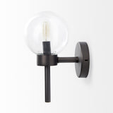 Mercana Boltern II 6x12 Black Toned Glass Globe Wall Sconce
