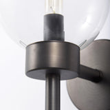 Mercana Boltern II 6x12 Black Toned Glass Globe Wall Sconce