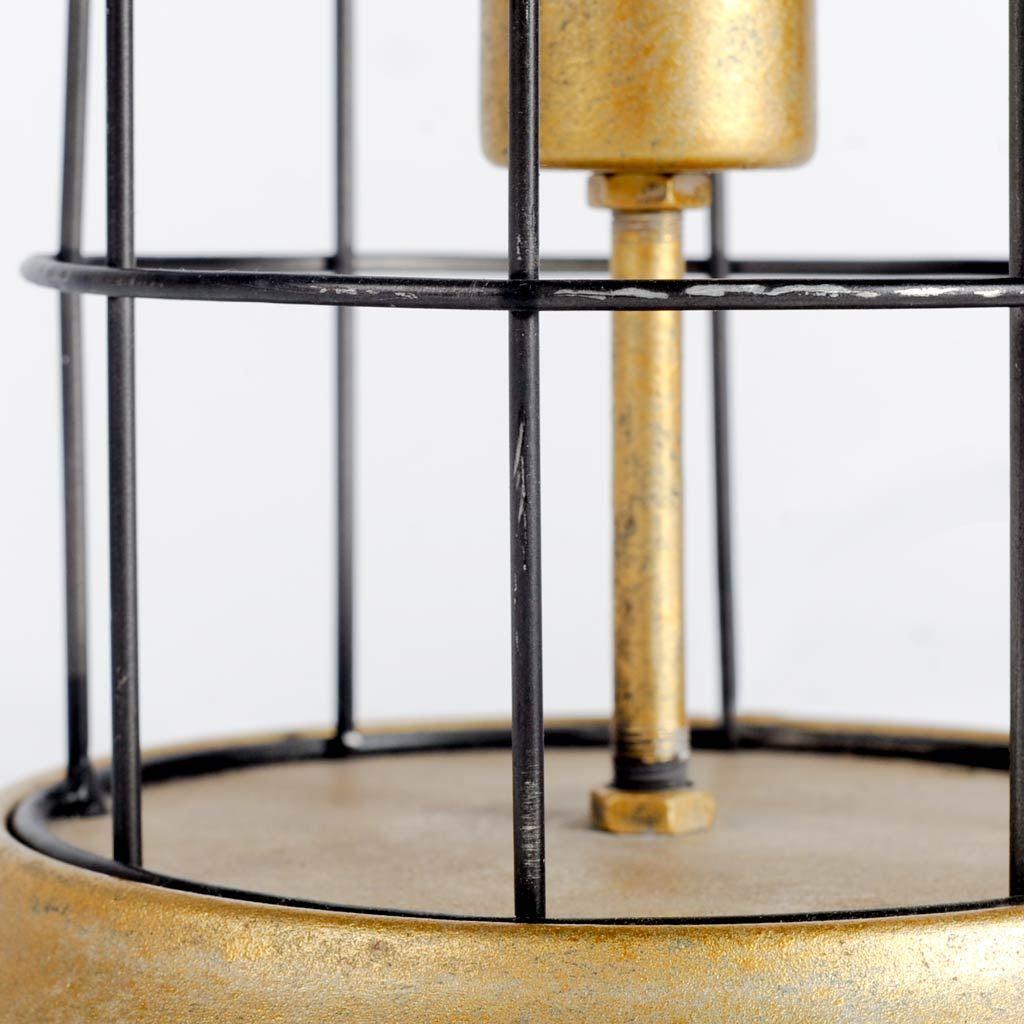 Mercana Carkner I (38"H) Gun-Metal Grey Cylindrical Metal Cage Table Lamp