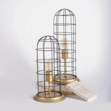 Mercana Carkner I (38"H) Gun-Metal Grey Cylindrical Metal Cage Table Lamp
