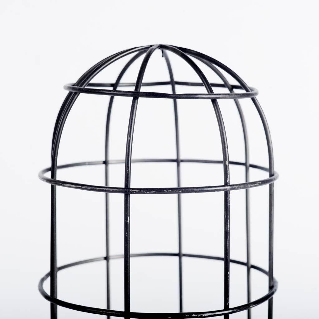 Mercana Carkner I (38"H) Gun-Metal Grey Cylindrical Metal Cage Table Lamp