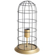 Mercana Carkner I (38"H) Gun-Metal Grey Cylindrical Metal Cage Table Lamp