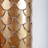 Mercana Brasseur IV 10.5x22 Gold Toned Metal Fish Scale Wall Sconce