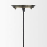 Mercana Hines I 4x8 Antiqued-Brass Metal Cage Pendant Light