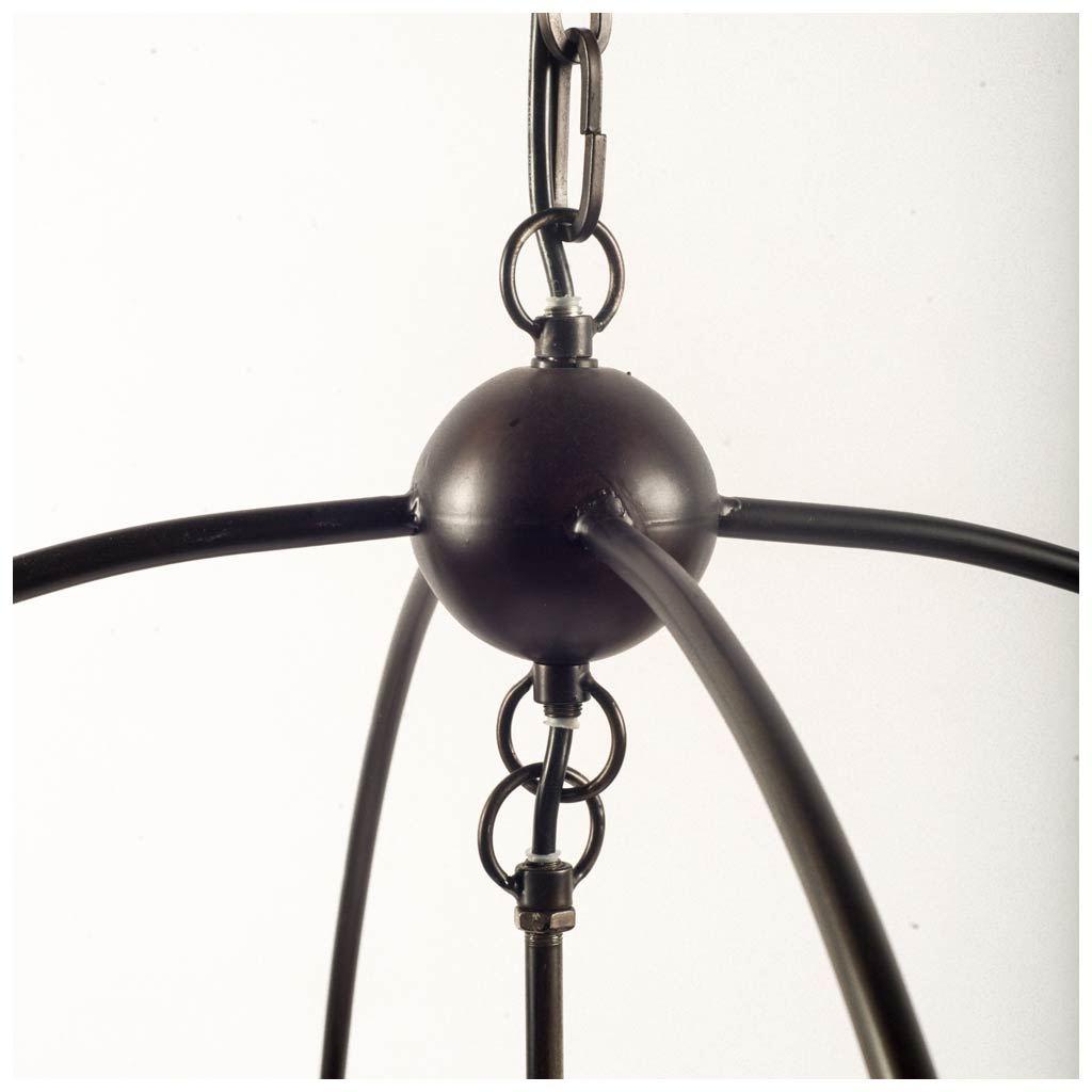 Mercana Penhill (25"x24") Black and Wooden Three Bulb Chandelier