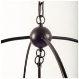 Mercana Penhill (25"x24") Black and Wooden Three Bulb Chandelier