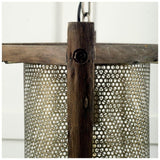 Mercana Keppler 16L x 16W x 18.3H Perforated Metal and Wood Pendant Light