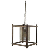Mercana Keppler 16L x 16W x 18.3H Perforated Metal and Wood Pendant Light
