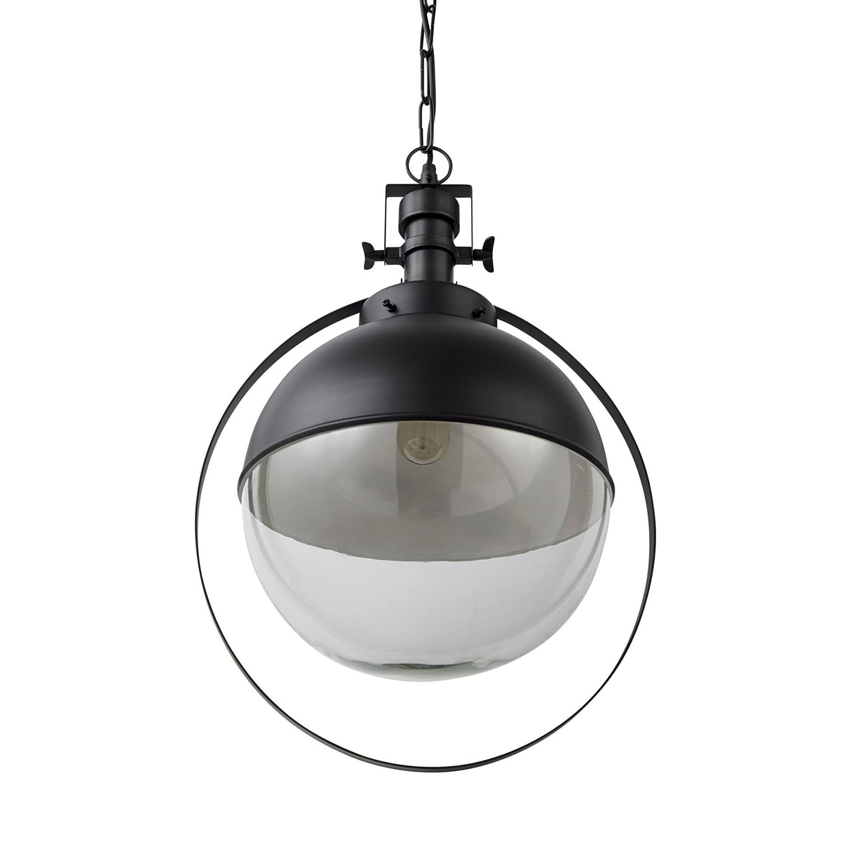 Mercana Leighton II 15x20 Black Metal Spherical Pendant Light