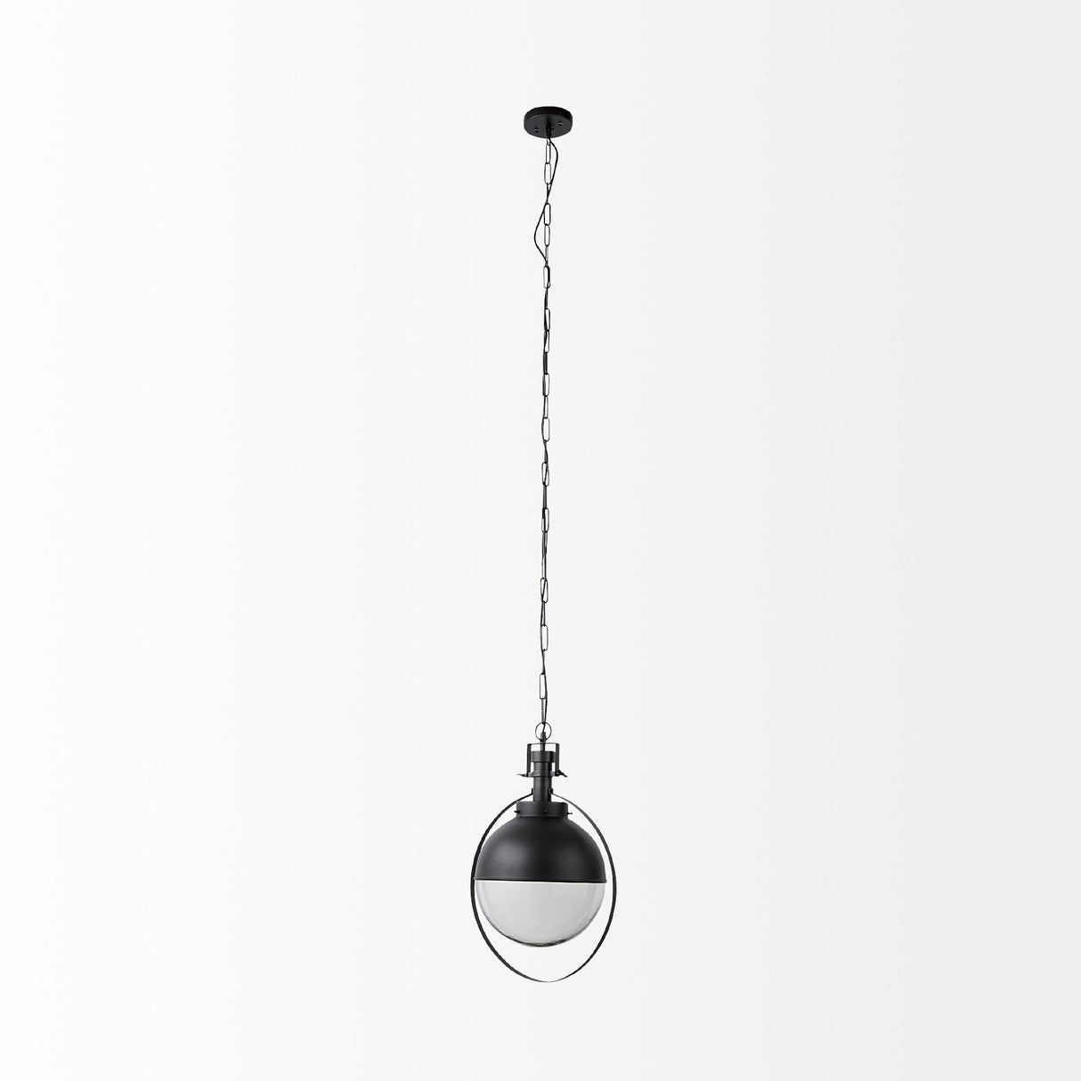 Mercana Leighton II 15x20 Black Metal Spherical Pendant Light