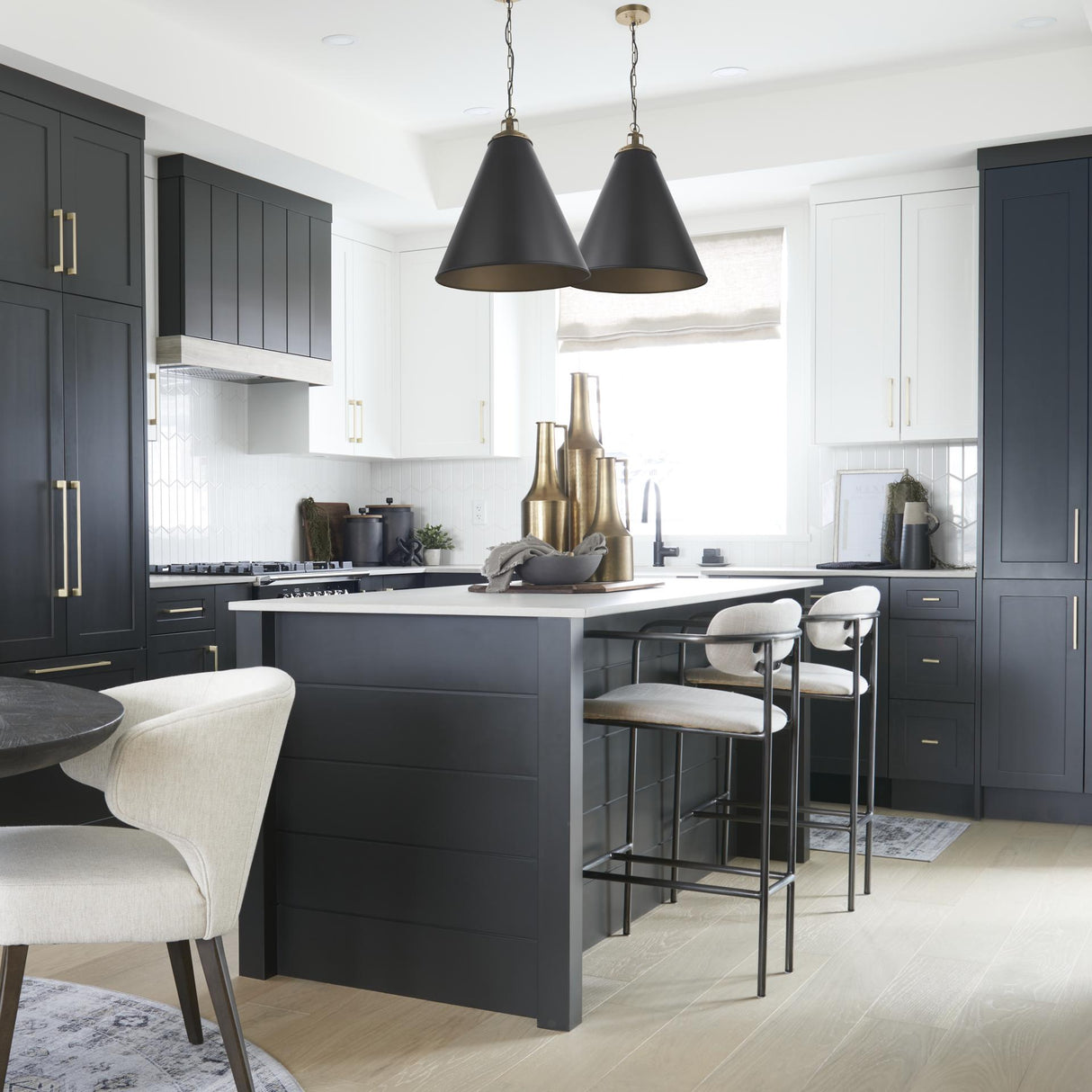 Mercana Fenton 18.0L x 18.0W x 23.0H Black W/Antiqued Gold Accents Pendant Light