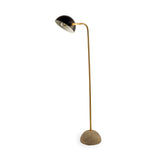 Mercana Denmark (55.1"H) Black/Gold Concrete Base Metal Shade Floor Lamp