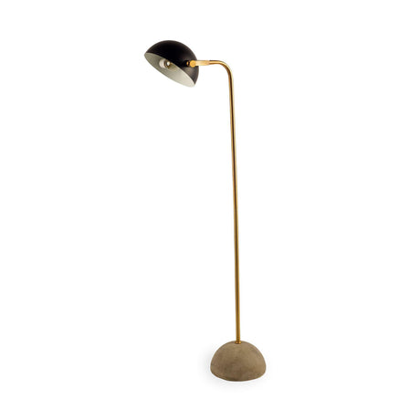 Mercana Denmark (55.1"H) Black/Gold Concrete Base Metal Shade Floor Lamp
