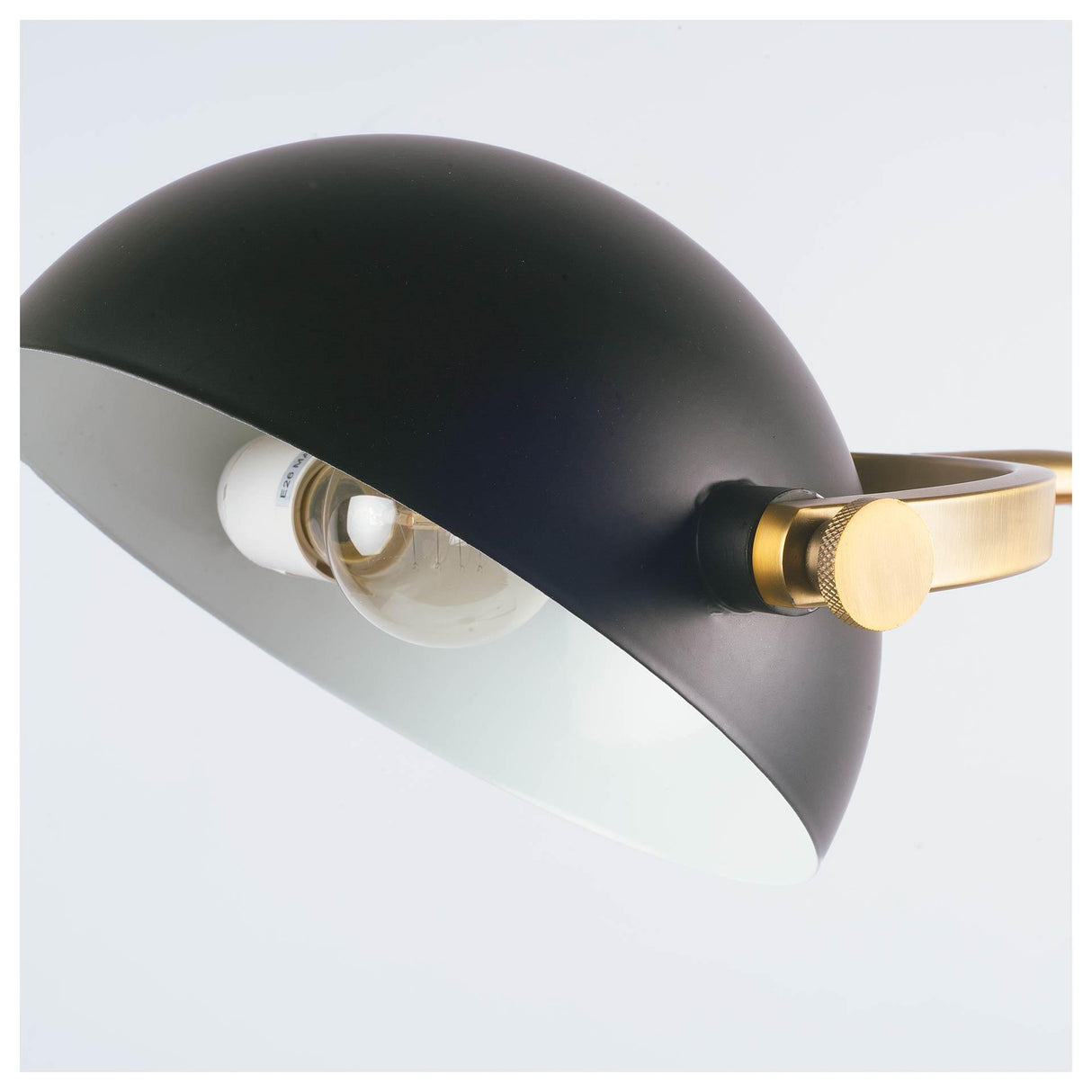 Mercana Denmark (55.1"H) Black/Gold Concrete Base Metal Shade Floor Lamp