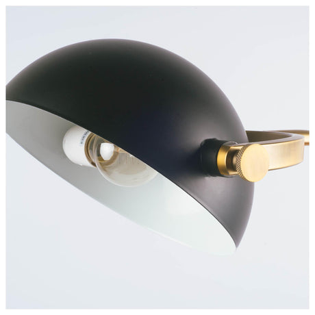 Mercana Denmark (55.1"H) Black/Gold Concrete Base Metal Shade Floor Lamp