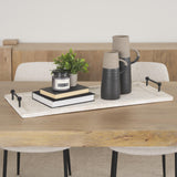 Mercana Alfred 35L x 16W Natural Wooden Herringbone Rectangular Tray