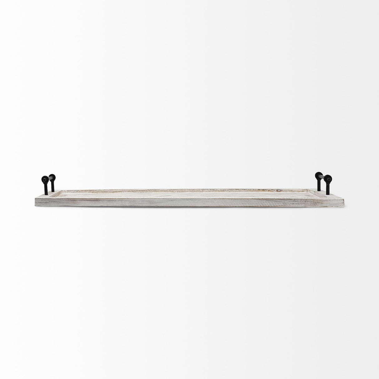 Mercana Alfred 35L x 16W Natural Wooden Herringbone Rectangular Tray