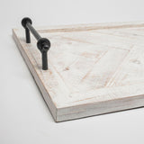 Mercana Alfred 35L x 16W Natural Wooden Herringbone Rectangular Tray