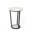 Mercana Bombola I (Small) 15L x 15W White Round Marble Top W/Black Metal Frame Accent Table