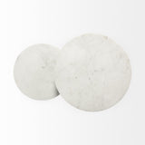 Mercana Bombola II (Large) 18L x 18W White Round Marble Top W/Black Metal Frame Accent Table