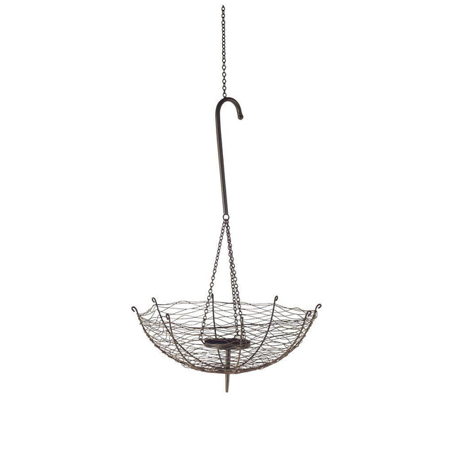 Mercana Rihanna II Medium Black Metal Umbrella Candle Holder Lantern